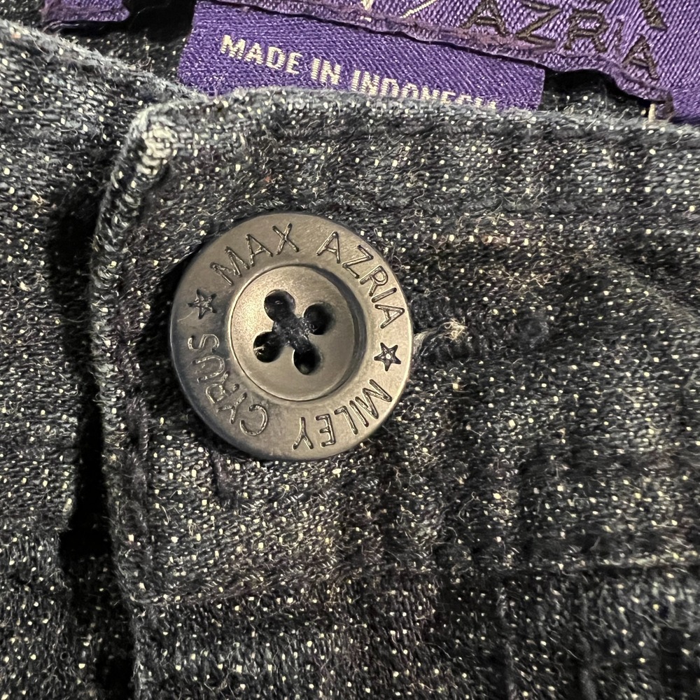 Miley Cyrus Max Azria Denim Mini Skirt Junior 7 Y2K 2000s Ruched Micro Utility - Picture 5 of 8